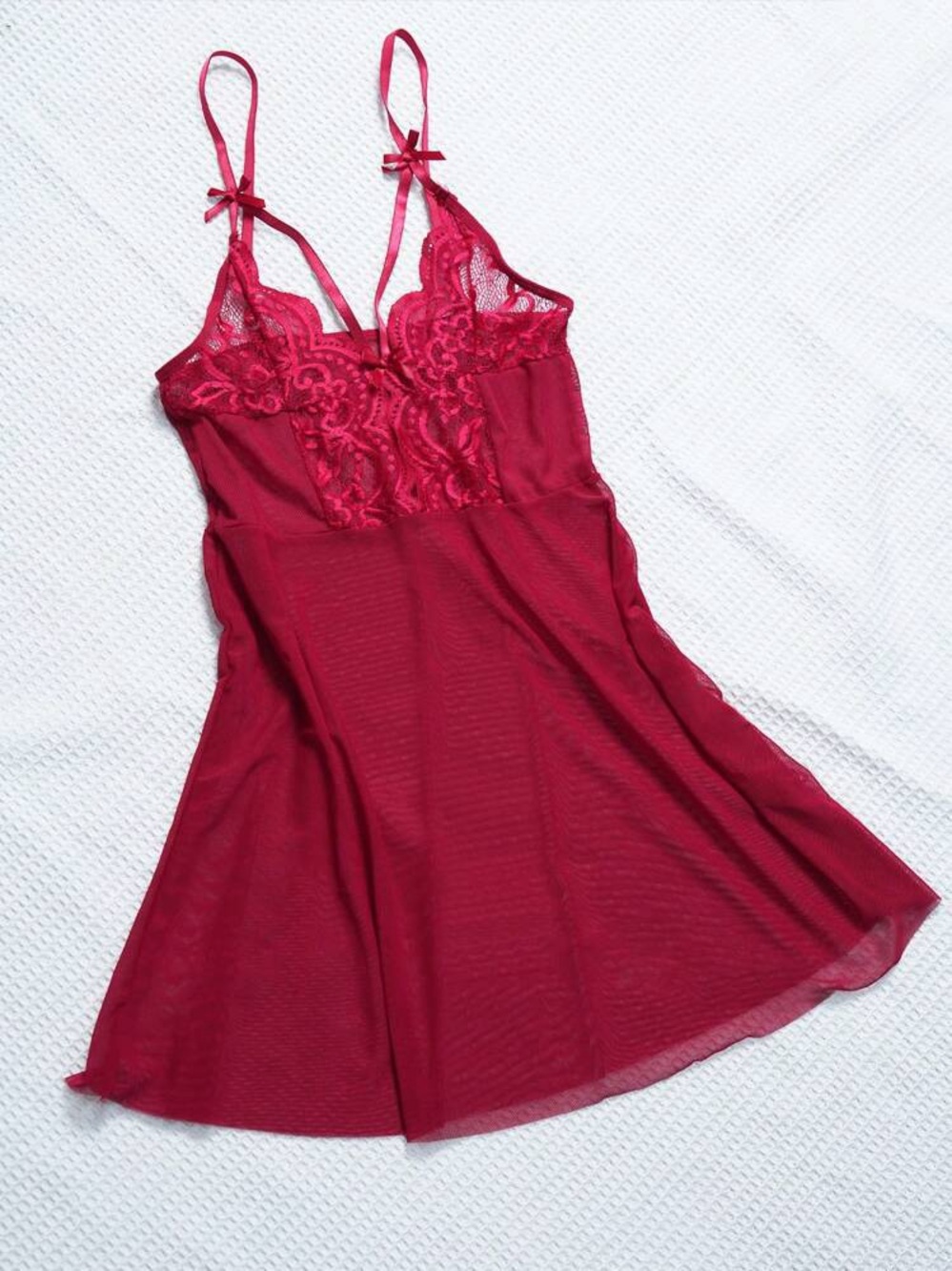 red lace babydoll lingerie